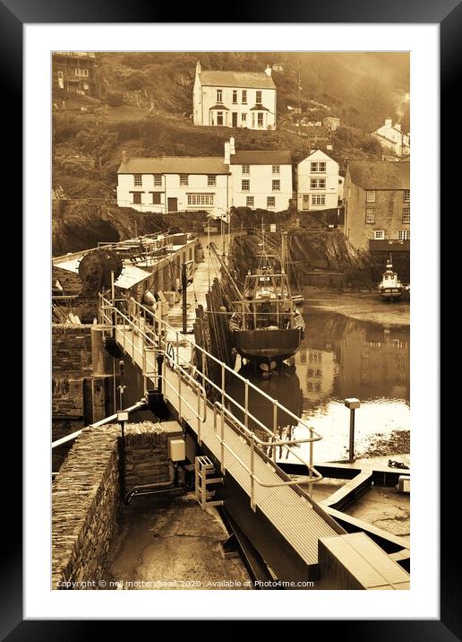 The Harbour Gate, Polperro. Framed Mounted Print by Neil Mottershead
