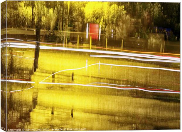 Abstract Long Exposure of Rain and Vehicles Canvas Print by Iain McLeod