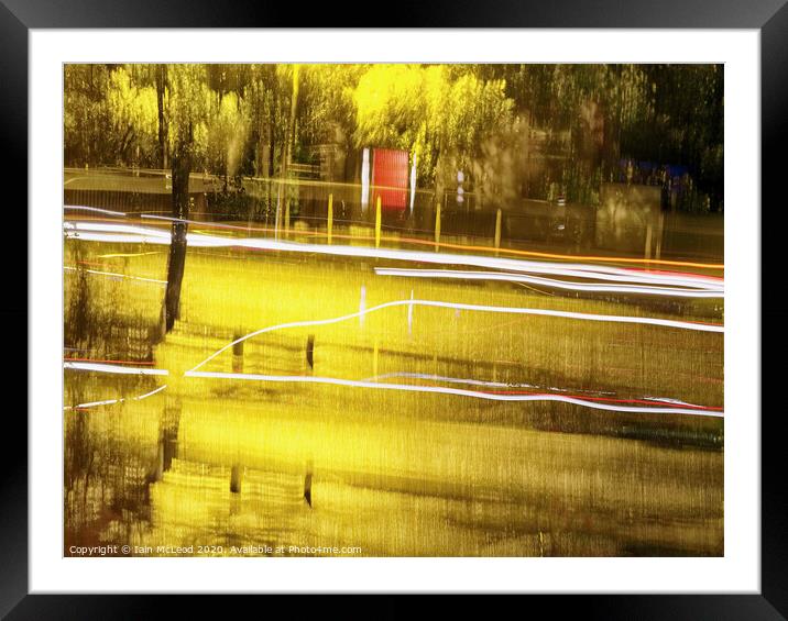 Abstract Long Exposure of Rain and Vehicles Framed Mounted Print by Iain McLeod
