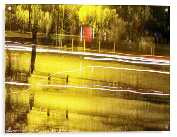 Abstract Long Exposure of Rain and Vehicles Acrylic by Iain McLeod