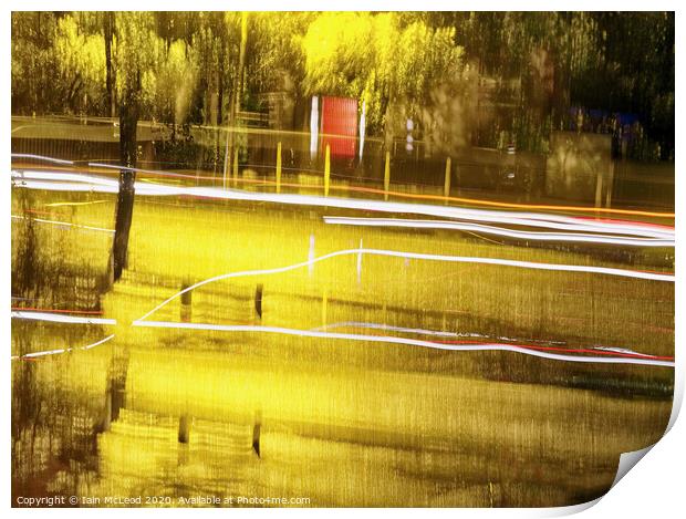 Abstract Long Exposure of Rain and Vehicles Print by Iain McLeod