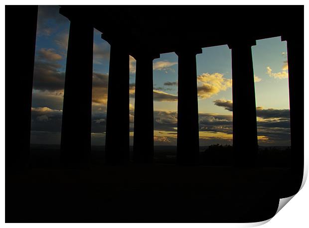 penshaw silhouette 2 Print by Northeast Images