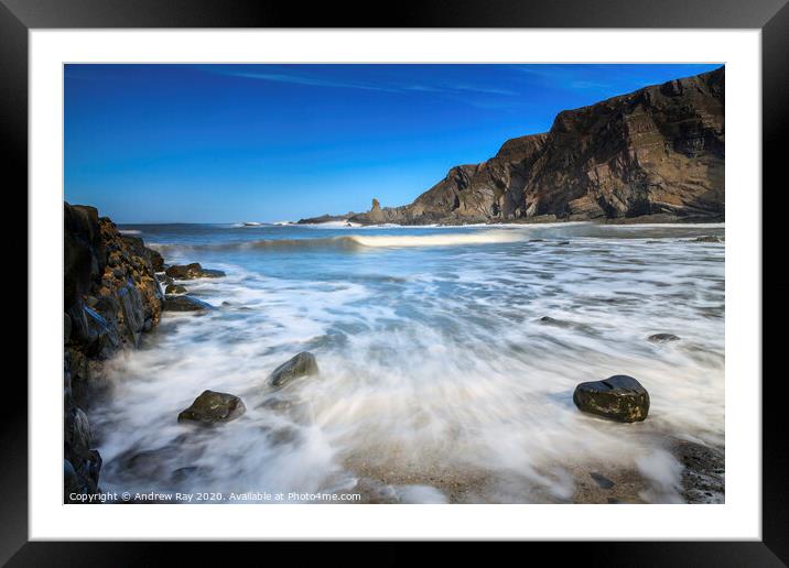 Incoming Wave (Hartland Quay) Framed Mounted Print by Andrew Ray