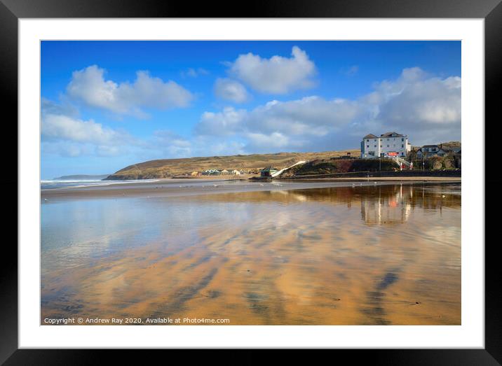 Beach View (Perranporth) Framed Mounted Print by Andrew Ray