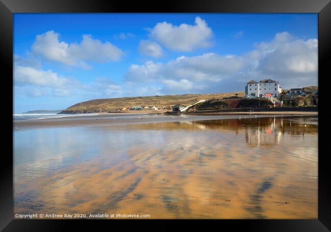 Beach View (Perranporth) Framed Print by Andrew Ray