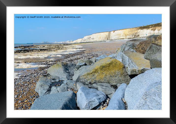 Rottingdean Beach & Cliffs Framed Mounted Print by Geoff Smith