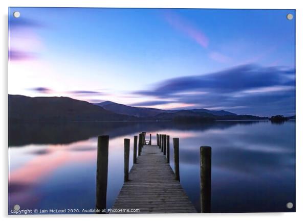 Derwent Water Jetty at sunset Acrylic by Iain McLeod