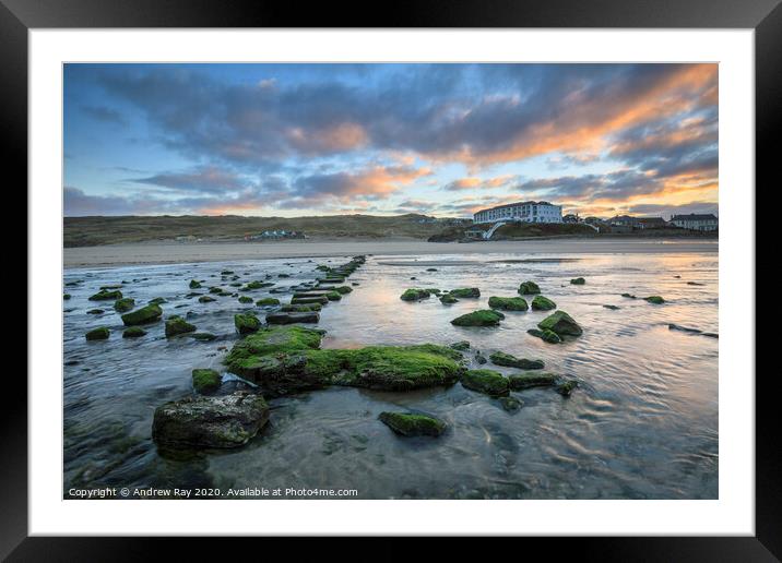 Sunrise at Perranporth Framed Mounted Print by Andrew Ray