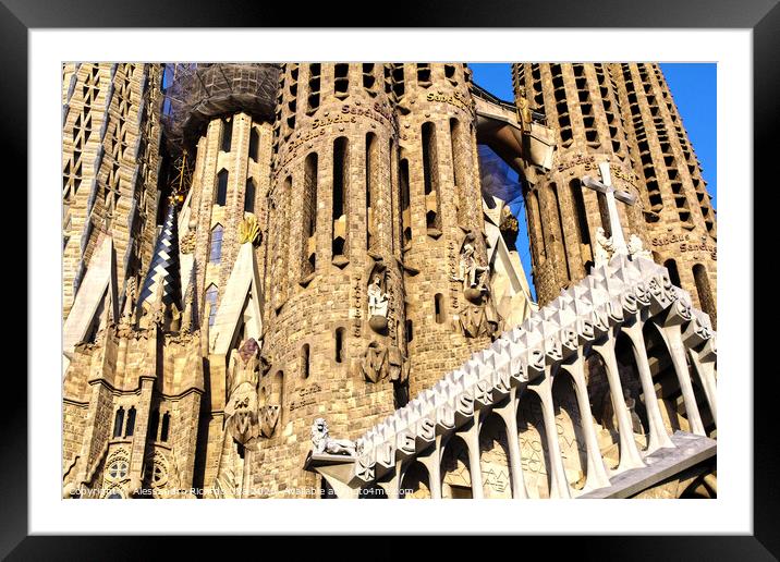 La Sagrada Familia - Barcelona Framed Mounted Print by Alessandro Ricardo Uva