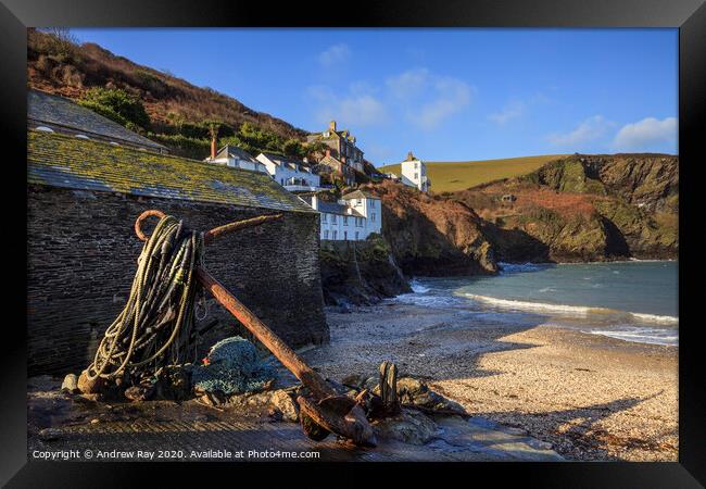 Anchor at Port Isaac Framed Print by Andrew Ray