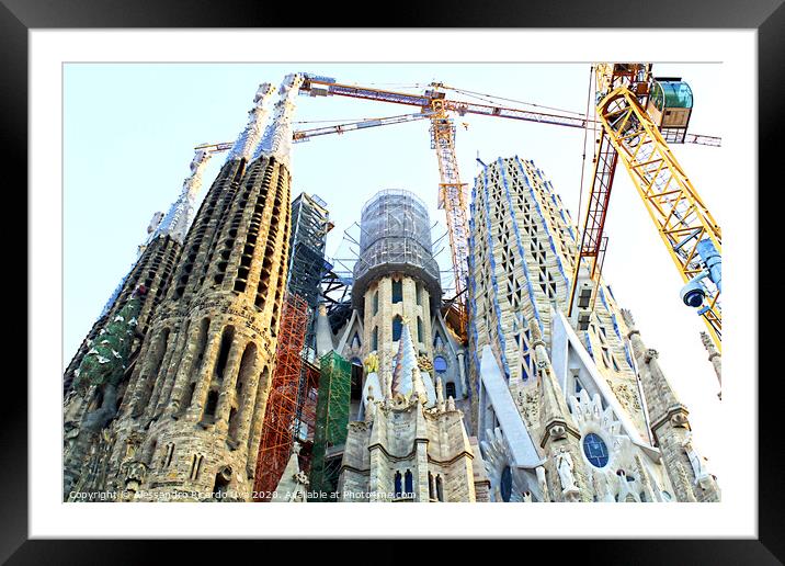 La Sagrada Família - Barcelona Framed Mounted Print by Alessandro Ricardo Uva