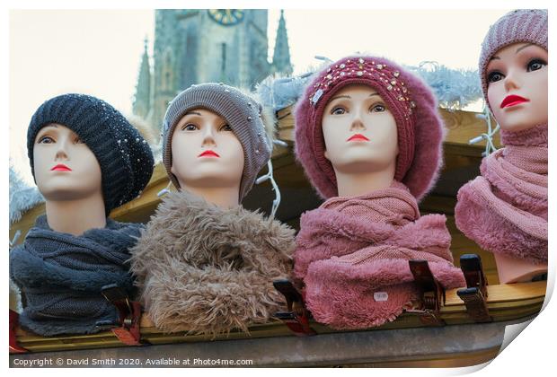 Hats And Scarves Print by David Smith