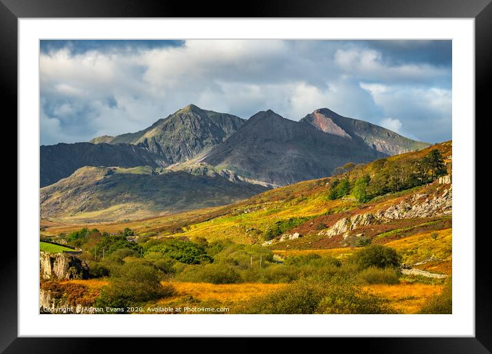 Snowdon Mountain Wales Framed Mounted Print by Adrian Evans