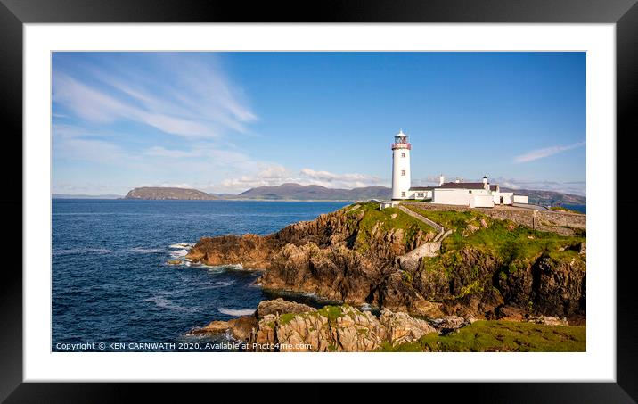 "Guiding Light of Fanad: A Timeless Beacon" Framed Mounted Print by KEN CARNWATH