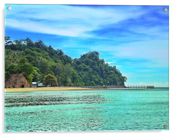 Paradise Island on Sulawesi Acrylic by John Lusikooy