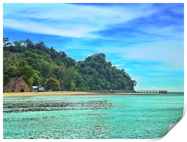 Paradise Island on Sulawesi Print by John Lusikooy