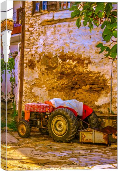 Little red tractor  Canvas Print by Ian Stone