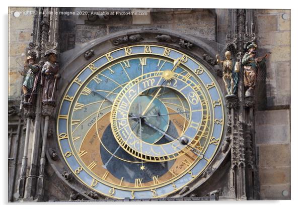 Astronomical clock in Prague Acrylic by aurélie le moigne