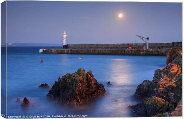 Mevagissey Twilight Canvas Print by Andrew Ray
