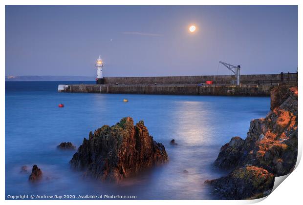 Mevagissey Twilight Print by Andrew Ray