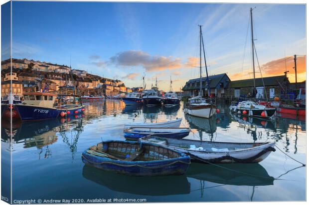Mevagissey Sunrise Canvas Print by Andrew Ray