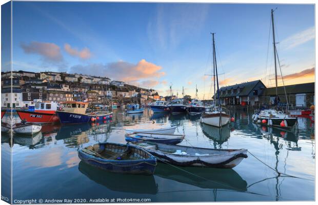 Sunrise at Mevagissey Canvas Print by Andrew Ray