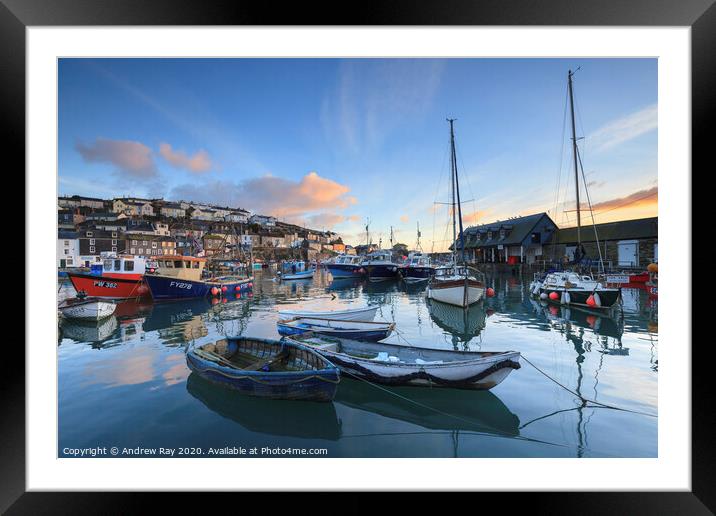 Sunrise at Mevagissey Framed Mounted Print by Andrew Ray