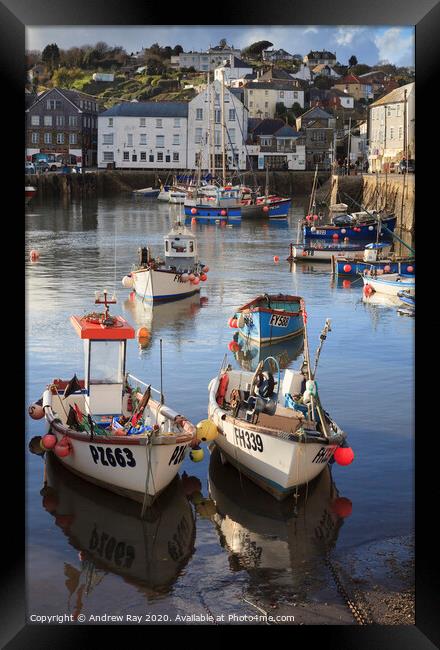 Mevagissey Boats Framed Print by Andrew Ray