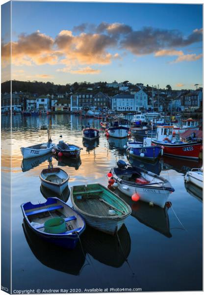 Mevagissey Sunset Canvas Print by Andrew Ray
