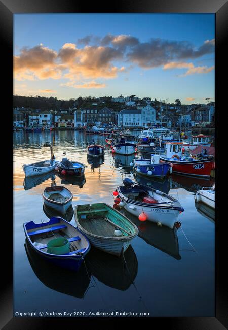 Mevagissey Sunset Framed Print by Andrew Ray