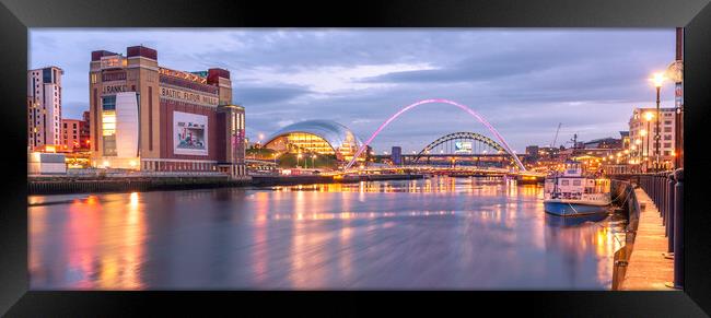 Twilight on Newcastle quayside Framed Print by Naylor's Photography