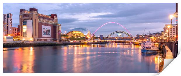 Twilight on Newcastle quayside Print by Naylor's Photography