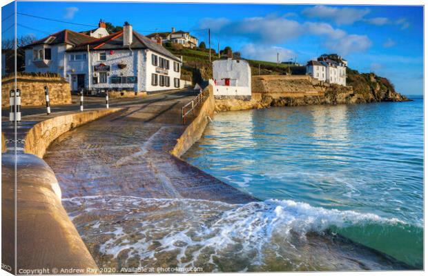 High tide at Portmellon Canvas Print by Andrew Ray