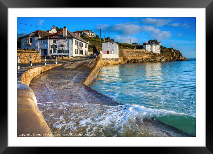 High tide at Portmellon Framed Mounted Print by Andrew Ray