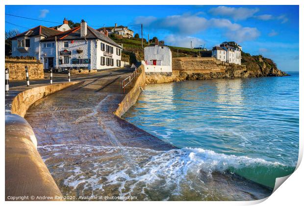 High tide at Portmellon Print by Andrew Ray