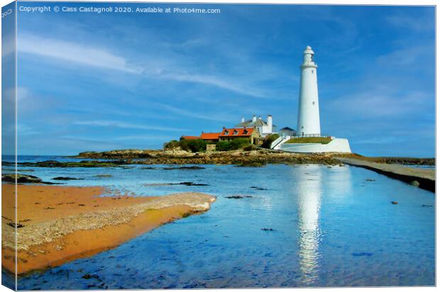St Marys Lighthouse - Whitley Bay, Tyne and Wear Canvas Print by Cass Castagnoli