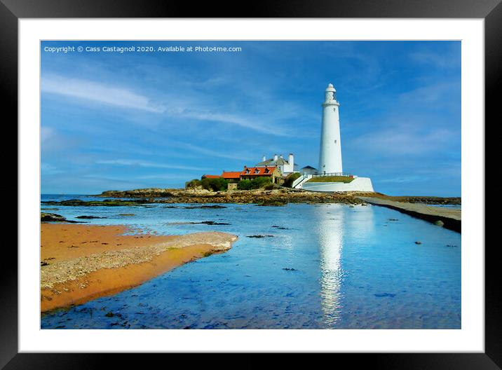 St Marys Lighthouse - Whitley Bay, Tyne and Wear Framed Mounted Print by Cass Castagnoli