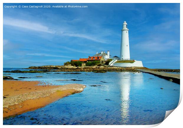 St Marys Lighthouse - Whitley Bay, Tyne and Wear Print by Cass Castagnoli