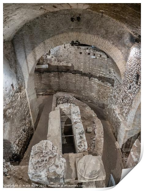 Basilica di San Crisogono, crypts from ancients time, Rome Italy Print by Frank Bach