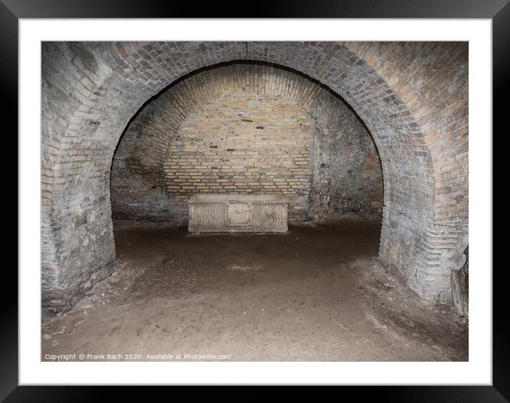 Basilica di San Crisogono, crypts from ancients time, Rome Italy Framed Mounted Print by Frank Bach