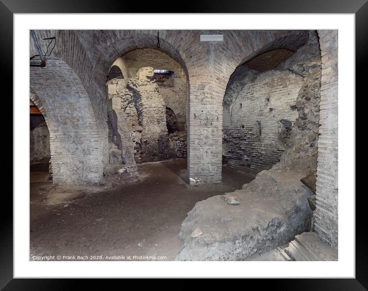 Basilica di San Crisogono, crypts from ancients time, Rome Italy Framed Mounted Print by Frank Bach