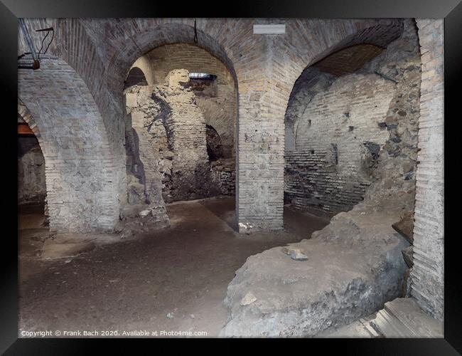 Basilica di San Crisogono, crypts from ancients time, Rome Italy Framed Print by Frank Bach