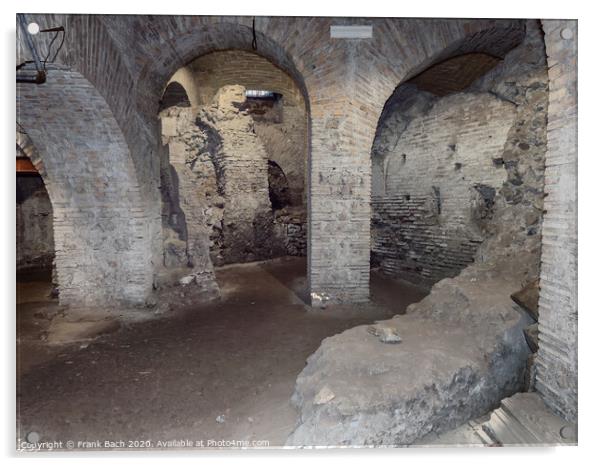Basilica di San Crisogono, crypts from ancients time, Rome Italy Acrylic by Frank Bach