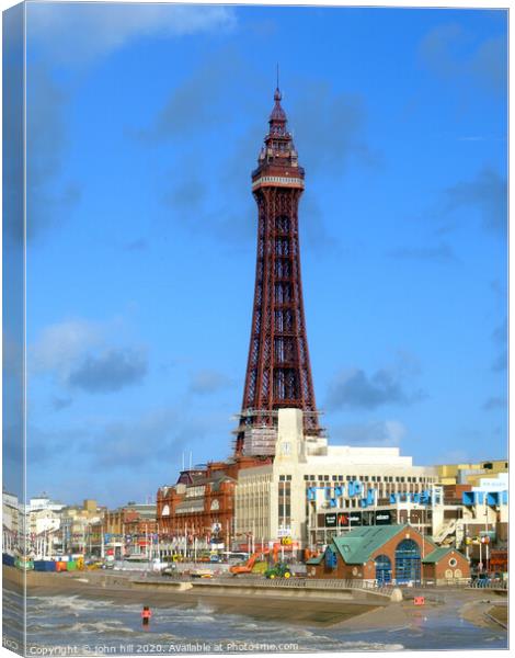 Blackpool Tower Canvas Print by john hill