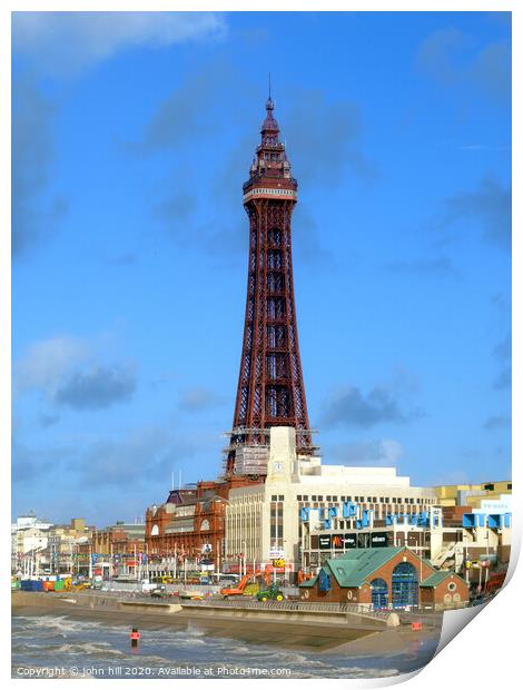 Blackpool Tower Print by john hill