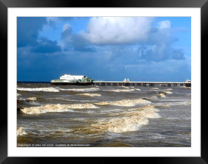 Stormy seas at Blackpool North pier. Framed Mounted Print by john hill