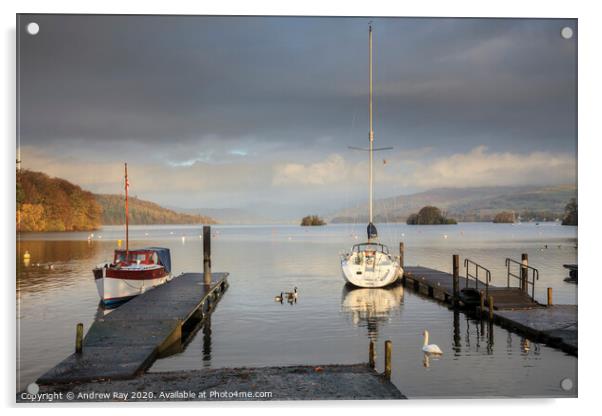 Boats at Bowness-on-Windermere Acrylic by Andrew Ray
