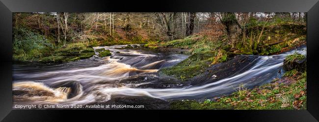 Autumn river on the River Washburn, Yorkshire Dales. Framed Print by Chris North