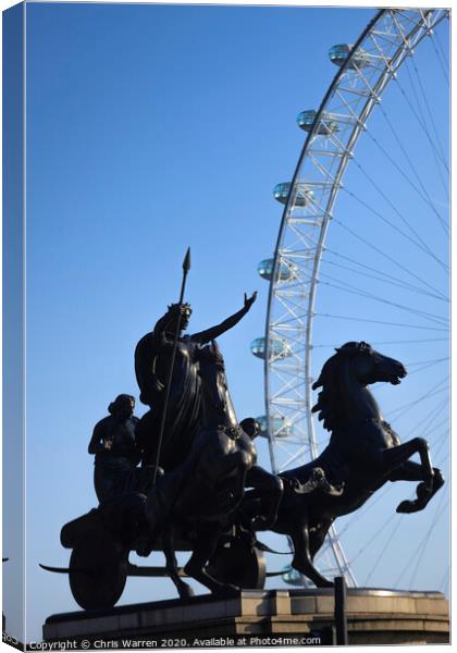 British Airways London Eye and Boadicea's Horse We Canvas Print by Chris Warren