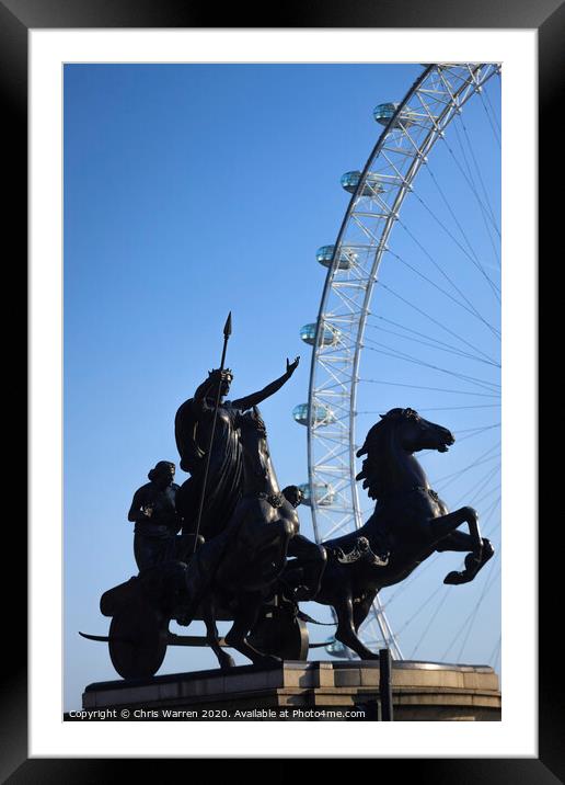 British Airways London Eye and Boadicea's Horse We Framed Mounted Print by Chris Warren